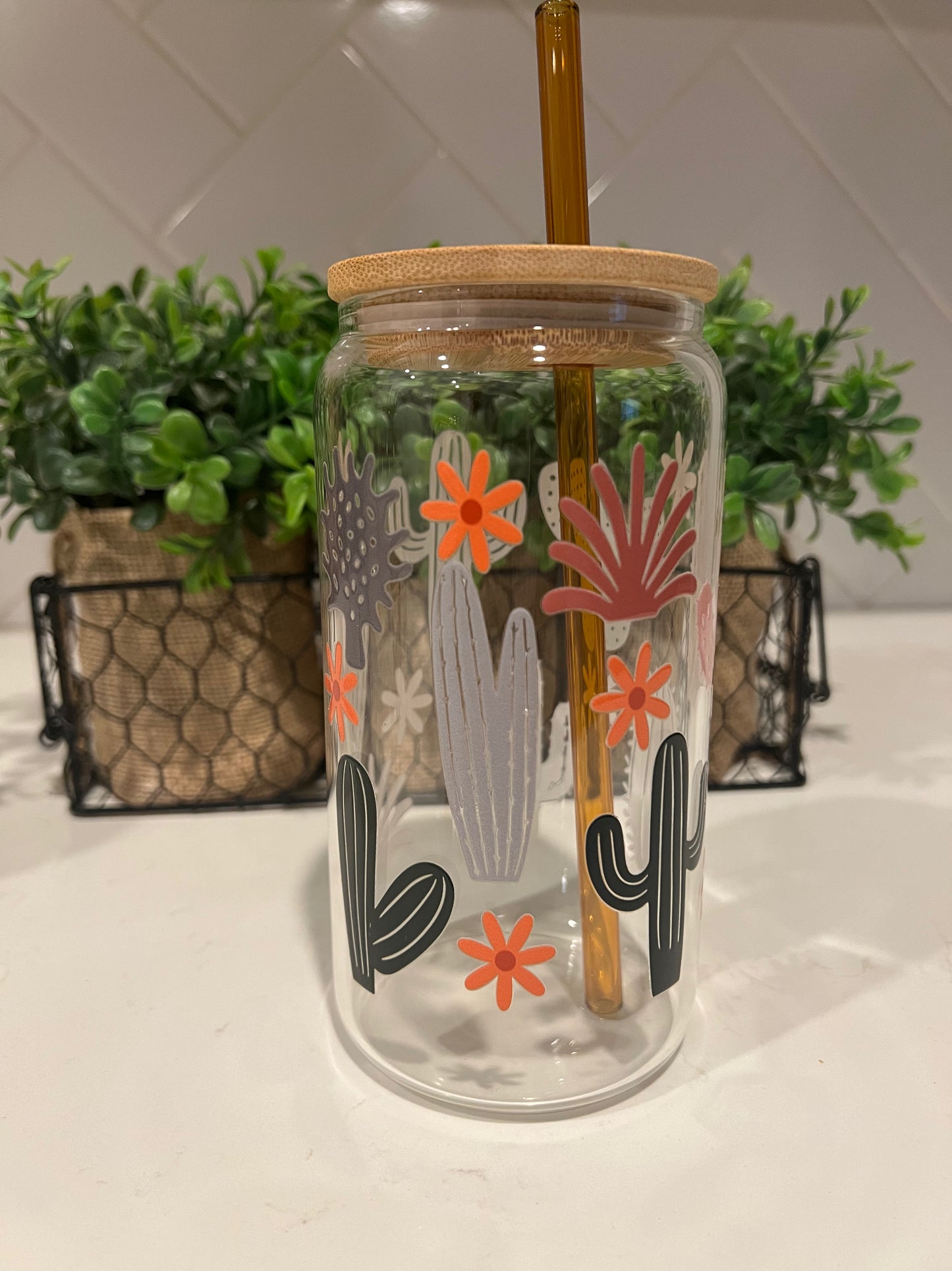Cactus Glass Cup
