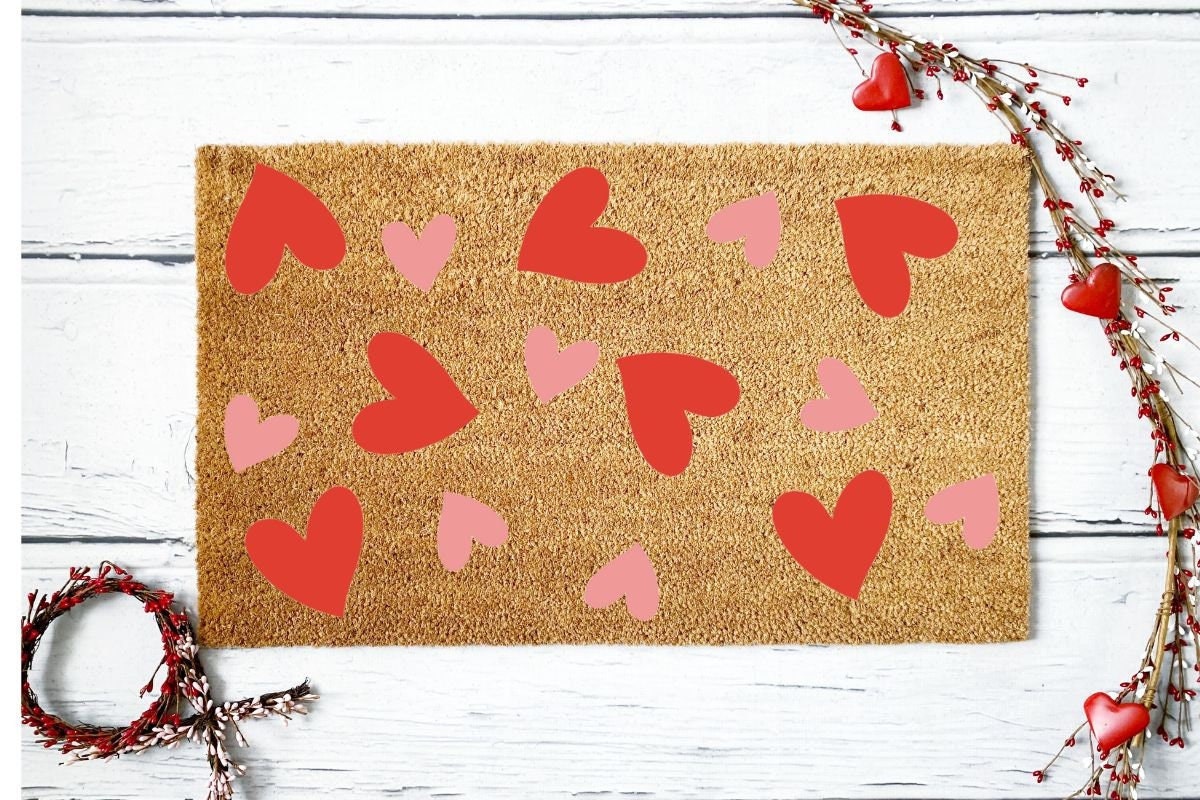 Valentine's Day Hearts Doormat